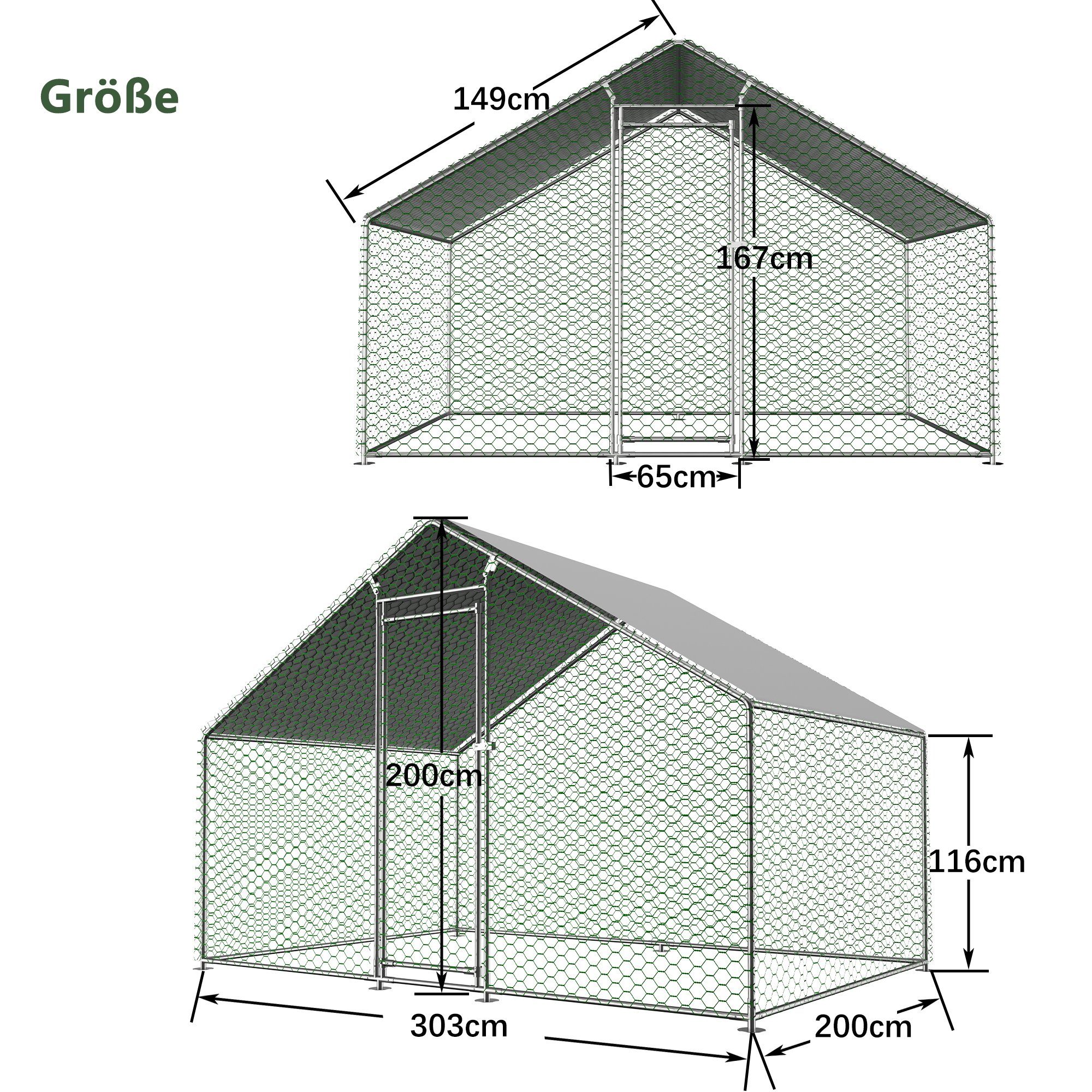 Thanaddo Hühnerstall Hühnerstall Freilaufgehege Außengehege