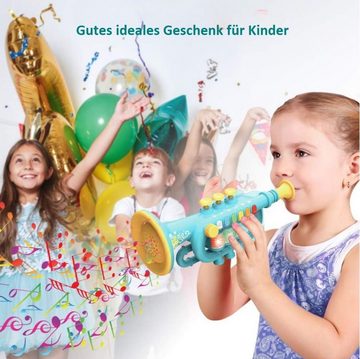 DTC GmbH Spielzeug-Musikinstrument Kindersaxophon-Spielzeug, Einstellbares Musikinstrument-Mintgrün, (Lasst uns zusammen ein Lied spielen)