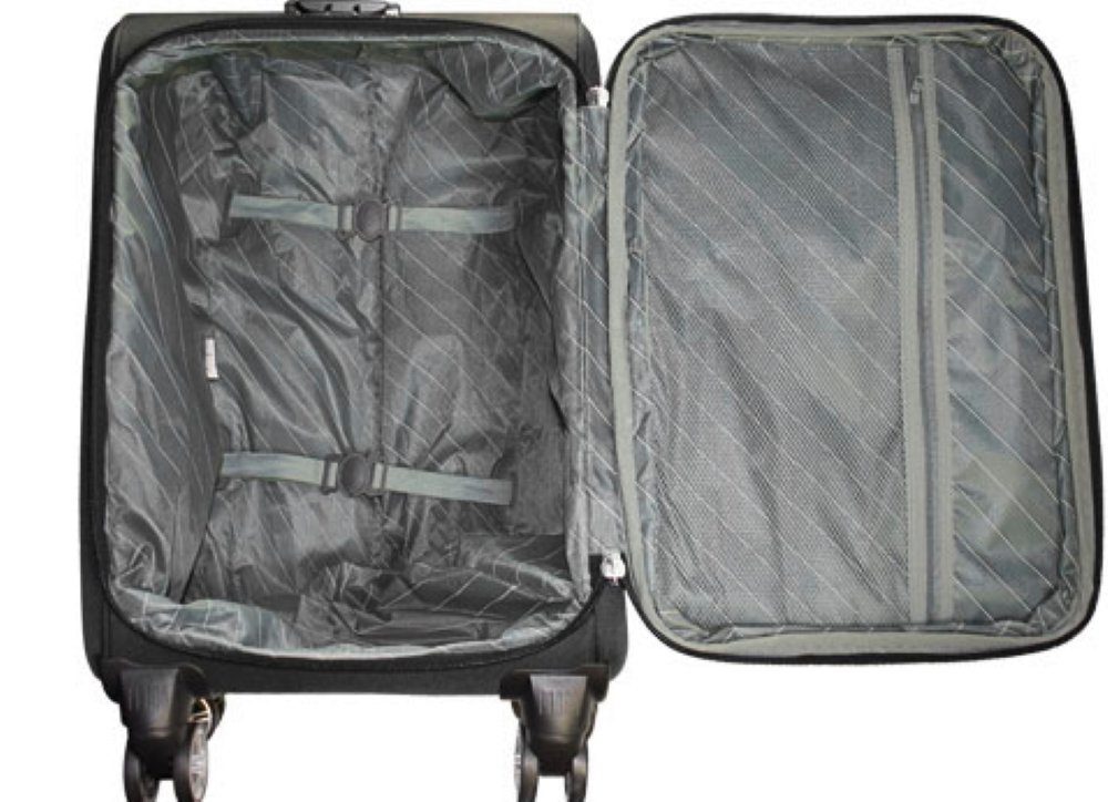 MONOPOL® Trolleyset - - - schwarz 68, Farben Dehnfalte mit 78, in Rollen 4 cm 4 55 - Koffer