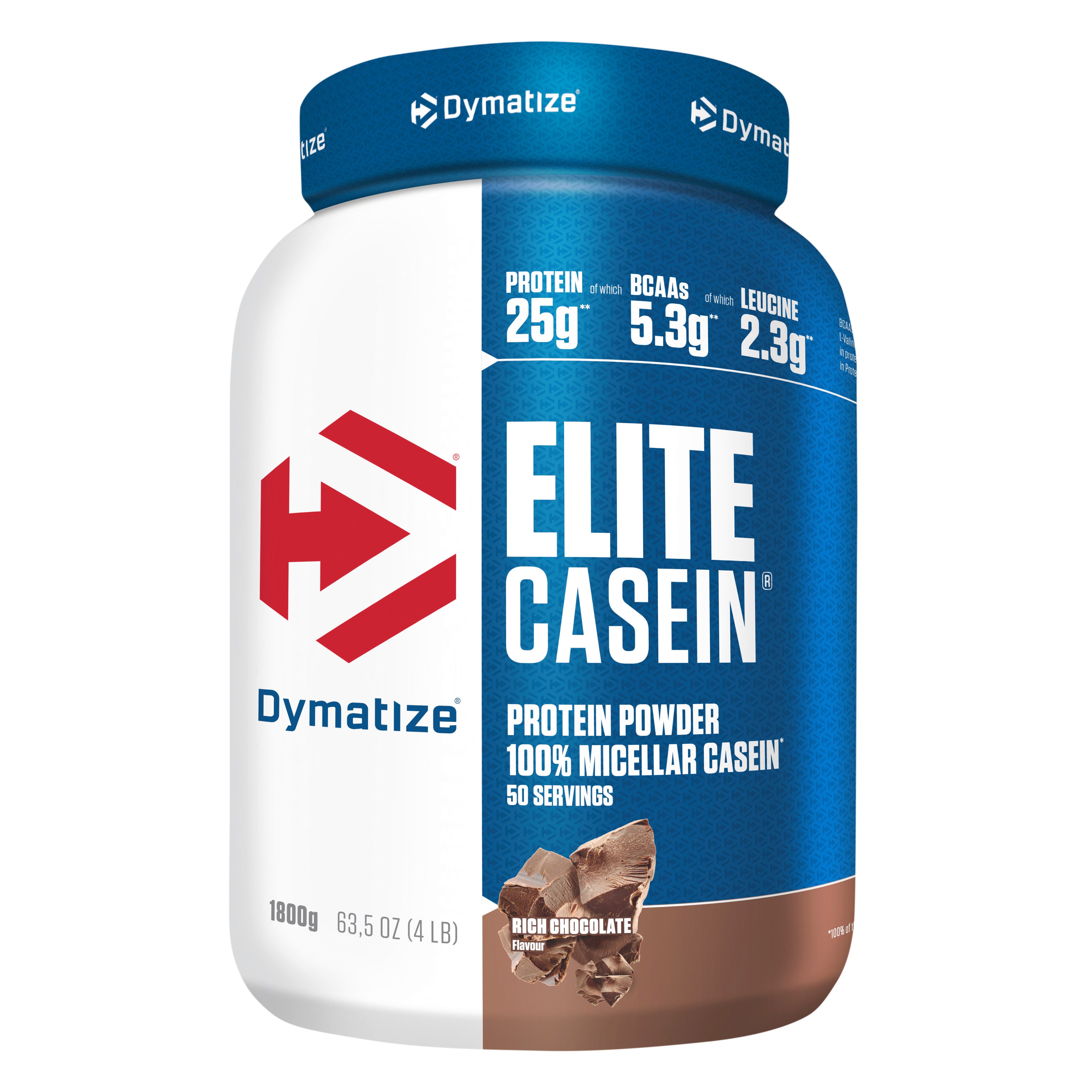Dymatize Elite Casein Protein Pulver Rich Chocolate 1800g Casein Eiweißpulver Pulver, 1 er 1 St., 1800 g