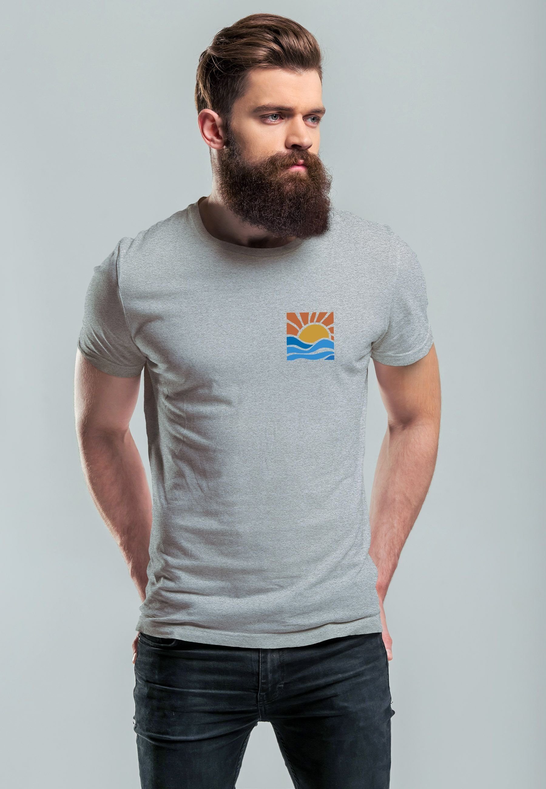 Neverless Print-Shirt Herren T-Shirt Logo Print günstig online kaufen