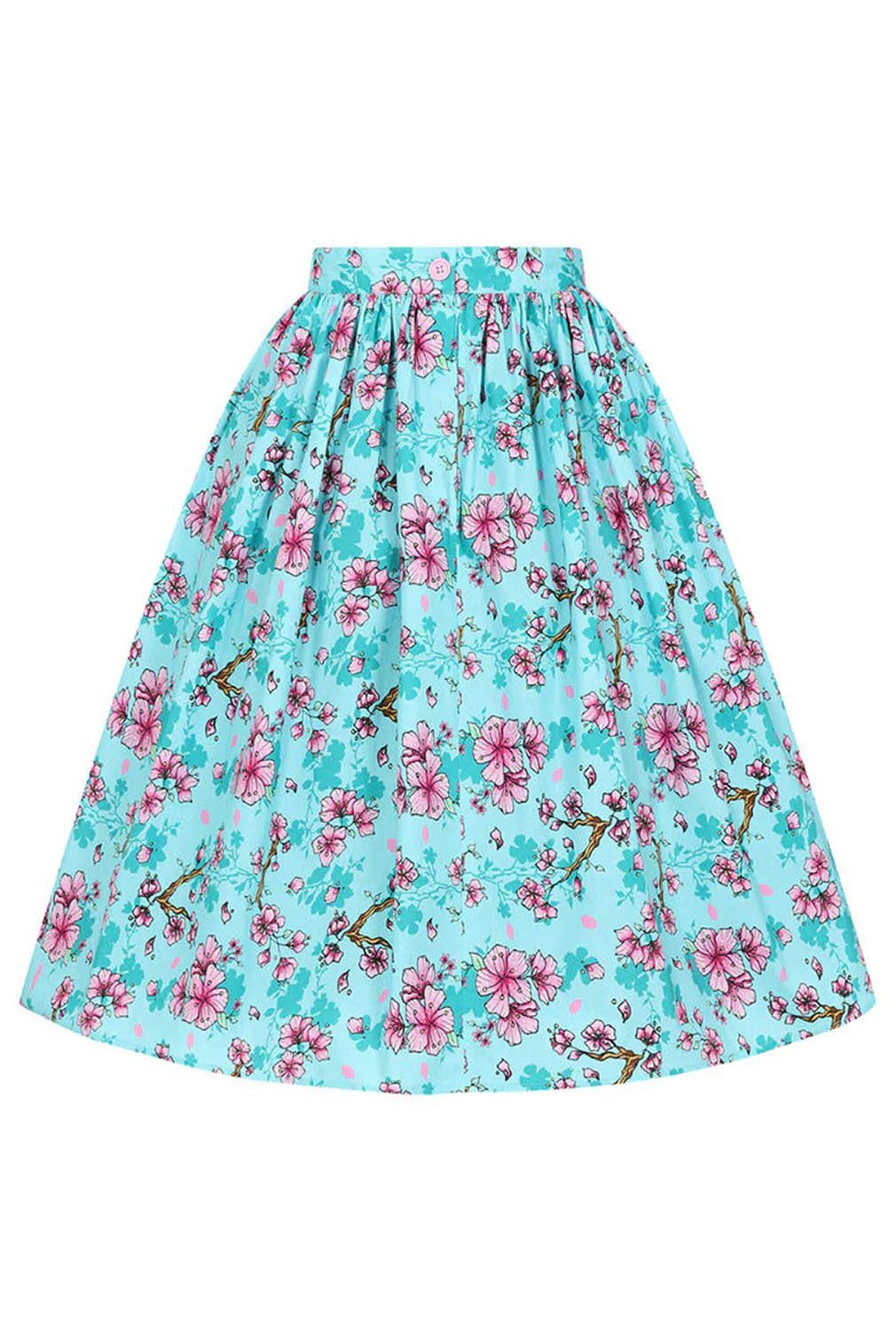 Hell Bunny A-Linien-Rock Louella Kirschblüten Retro Vintage Swing Skirt günstig online kaufen