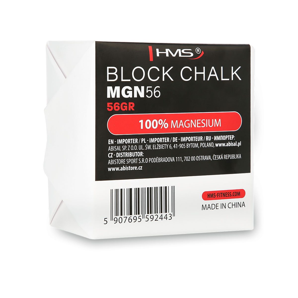 HMS Grip-Pulver Trainings Chalk Kreidepulver Sportkreide Magnesia Block 56g, ermöglicht trockene Hände für stabiles Greifen
