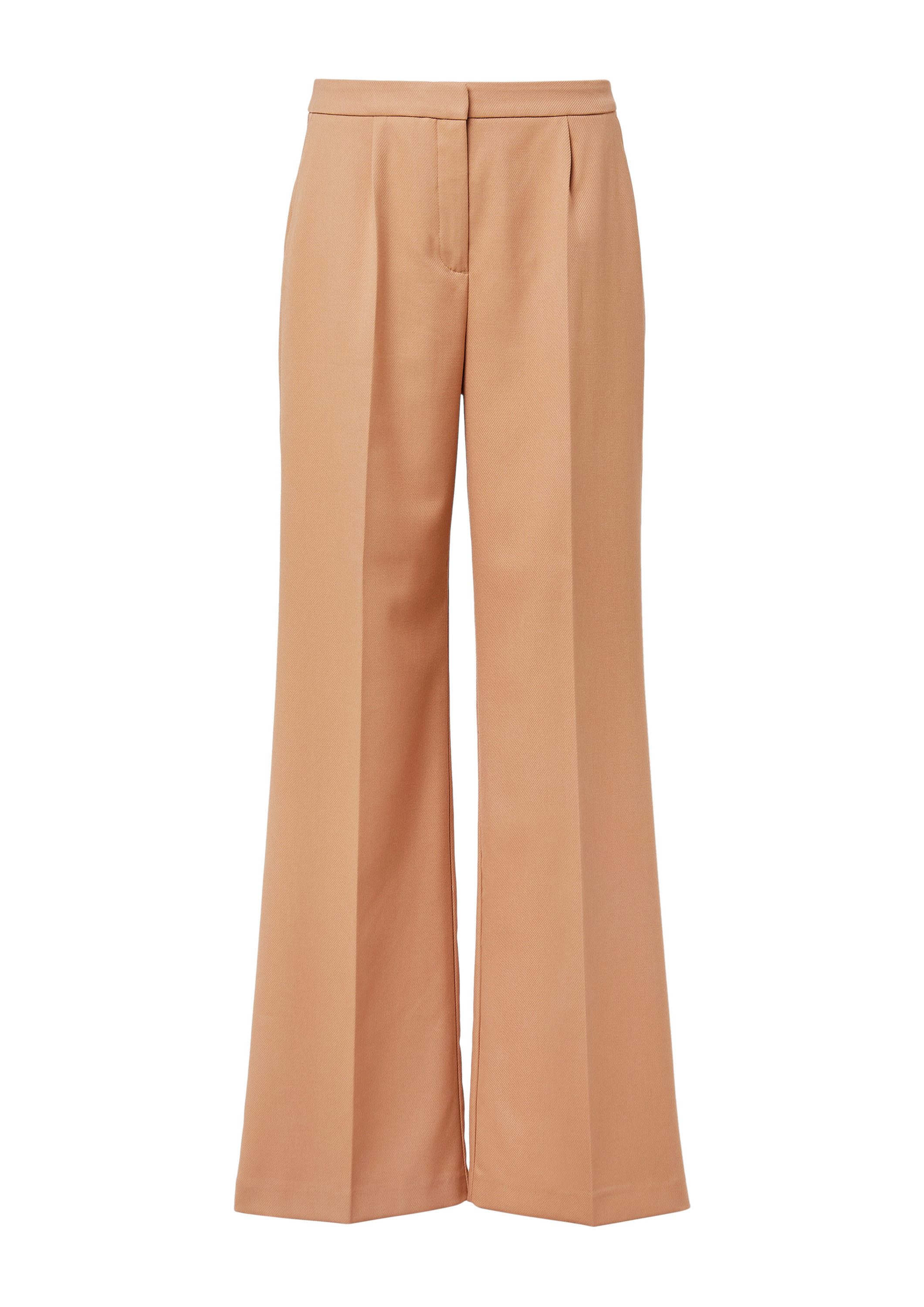 comma Chinos Hose Fließende Bundfaltenhose mit Twill-Struktur günstig online kaufen