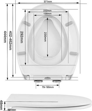 Woltu WC-Sitz (1-St), mit Kindersitz, mit Absenkautomatik, für Familie