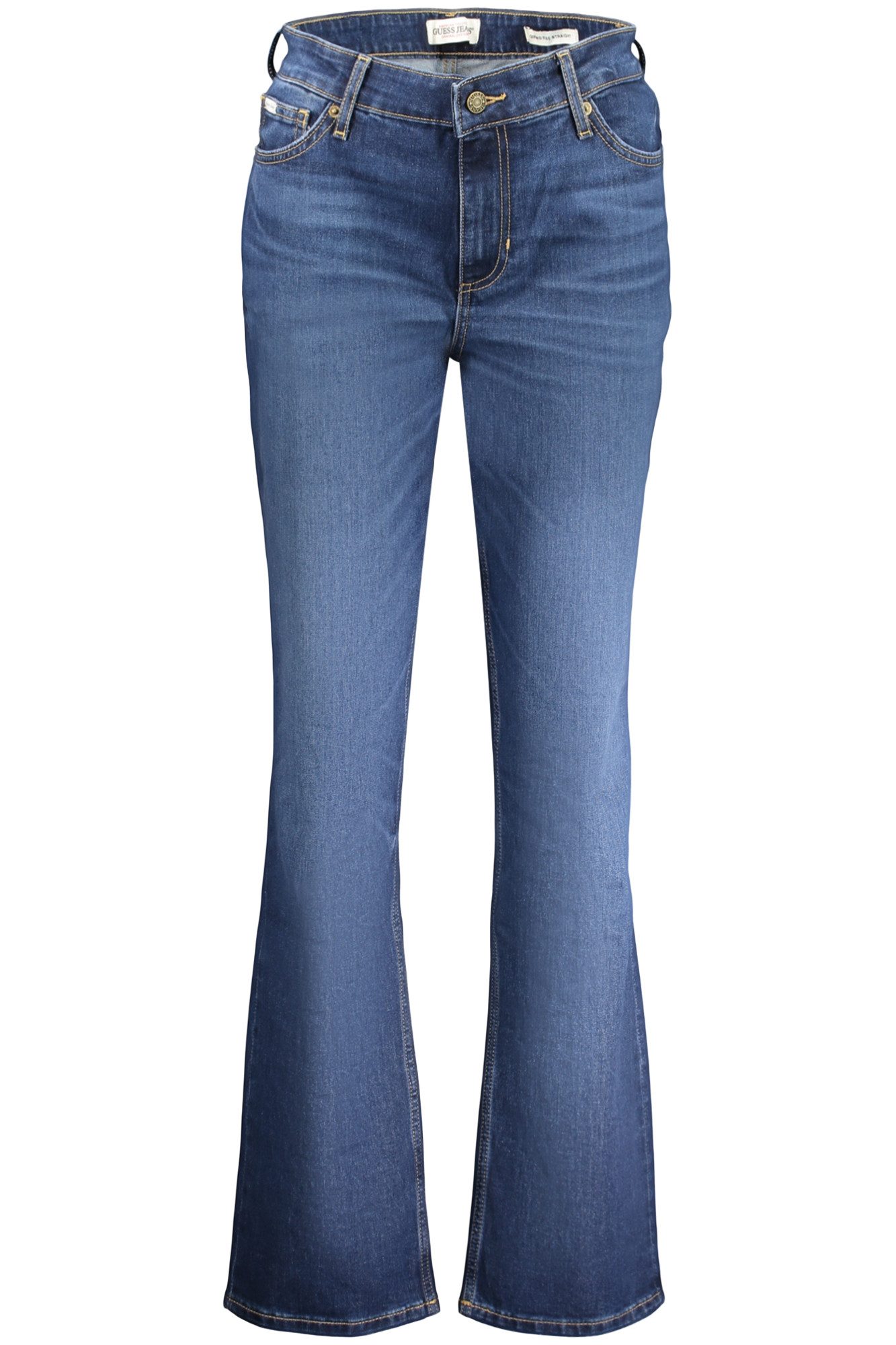 GUESS JEANS 5-Pocket-Jeans Damen Jeans Blau: Gerade Form, Mittlere Leibhöhe, 5 Taschen