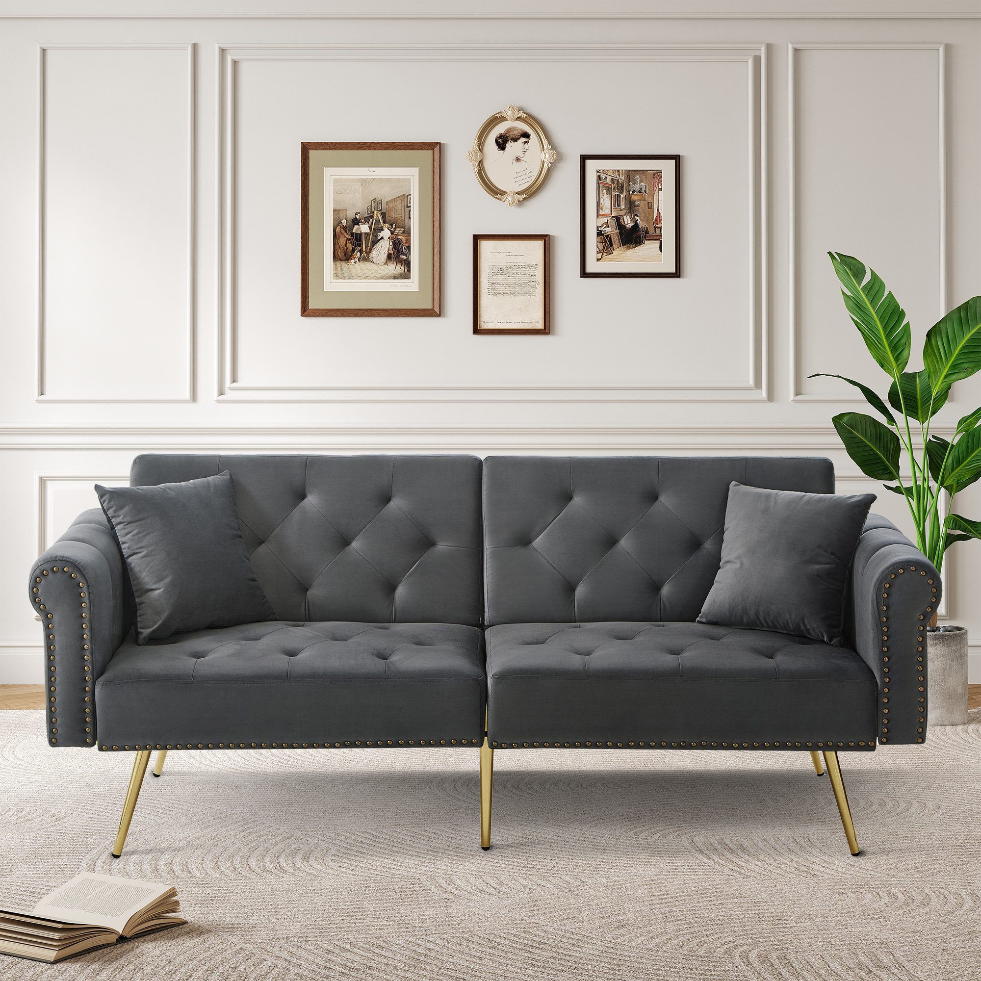 Merax Schlafsofa mit Bettfunktion, 1 Teile, 2-Sitzer-Sofa mit verstellbarer günstig online kaufen