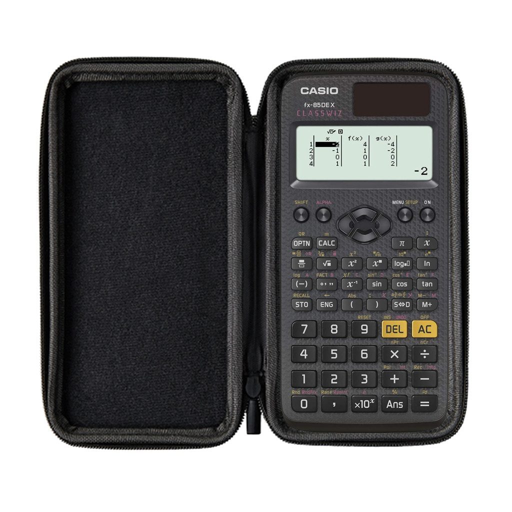 CALCUSO Taschenrechner Zubehör zum Casio fx-85DE X - Fachbuch & Schutztasche Schwarz