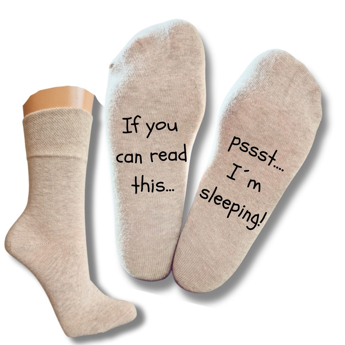 bentini Freizeitsocken Spruch Socken I´m sleeping naturmelange 3538