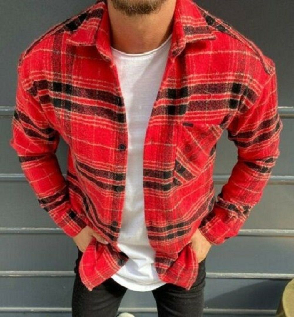 Megaman Jeans Flanellhemd Herren Holzfäller Hemd günstig online kaufen