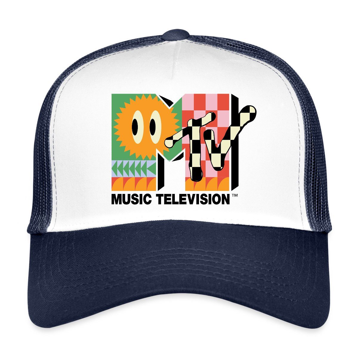 Trucker Cap MTV Music Television Buntes Logo Mit Sonne Trucker Cap