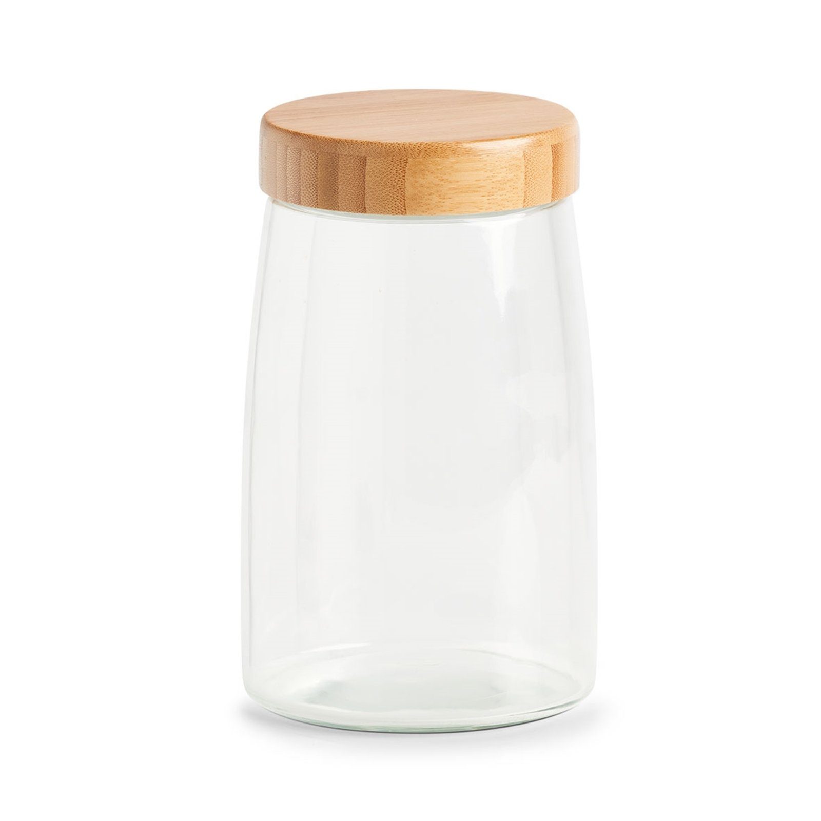 Lebensmittelaufbewahrung Holz, 1-tlg), Bamboo Glas, Vorratsglas Vorratsglas ml, mit Schraubdeckel 1600 Neuetischkultur (Stück,