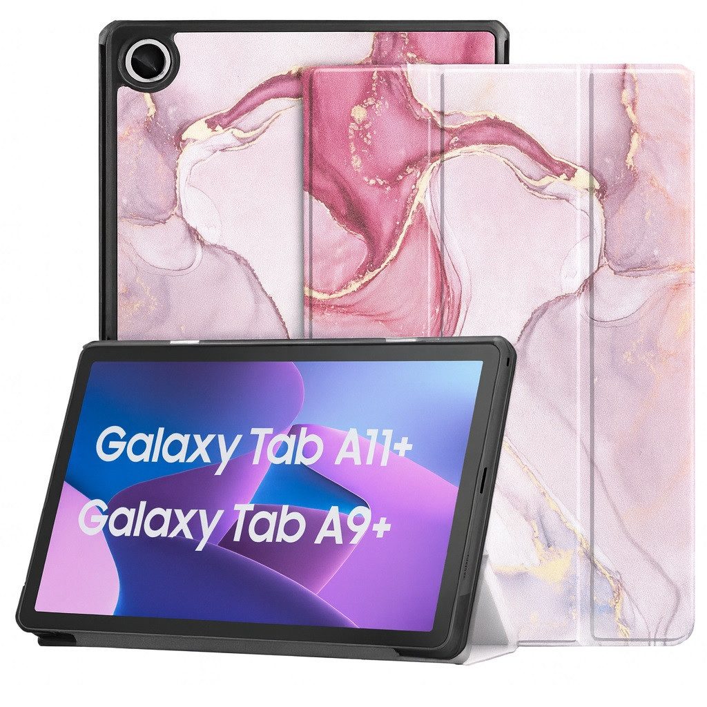 FroShop Tablet-Hülle für Samsung Galaxy Tab A11+ (2025) Samsung Galaxy Tab A9+ (2023) 11 Zoll, Auto Wake Up / Sleep Magnetverschluss Einfarbig & Marmor Designs