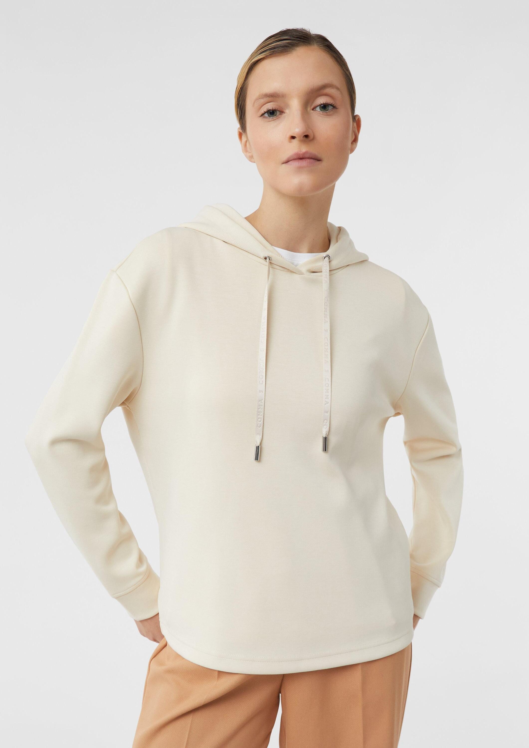 comma Sweatshirt Sweatshirt Scuba-Sweatshirt mit Kapuze