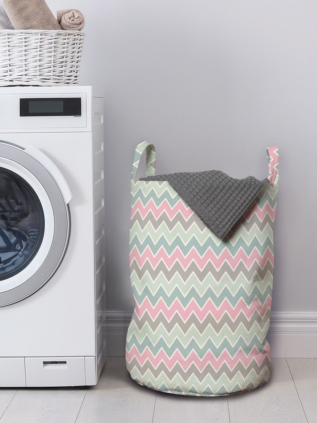 Moderne Wäschesäckchen Wäschekorb Kordelzugverschluss Waschsalons, Jahrgang Griffen Formen abstrakte Abakuhaus für mit