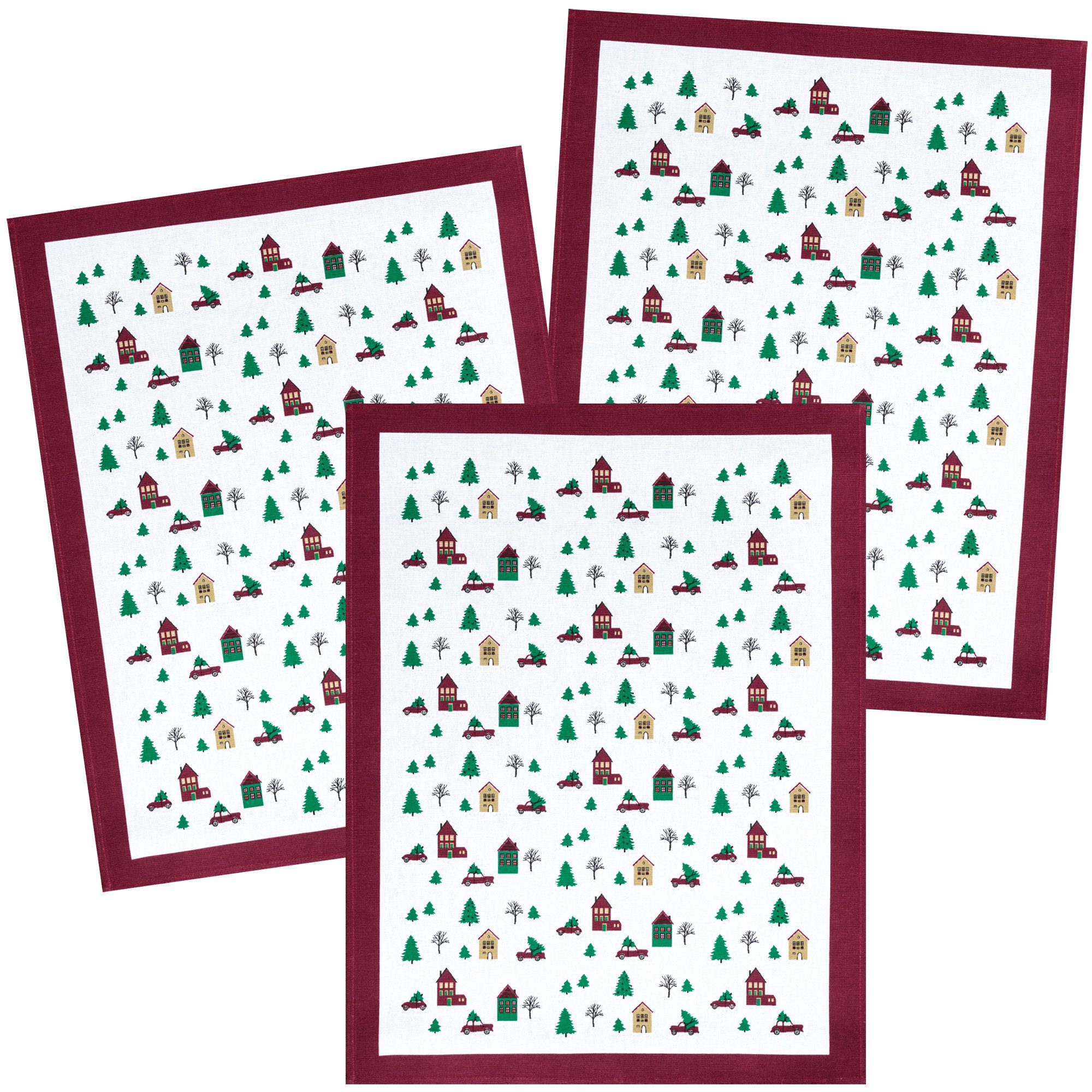 Kracht Geschirrtuch Christmas Town, (Set, 3-tlg., 3-teilig), 3er Pack Gesch günstig online kaufen