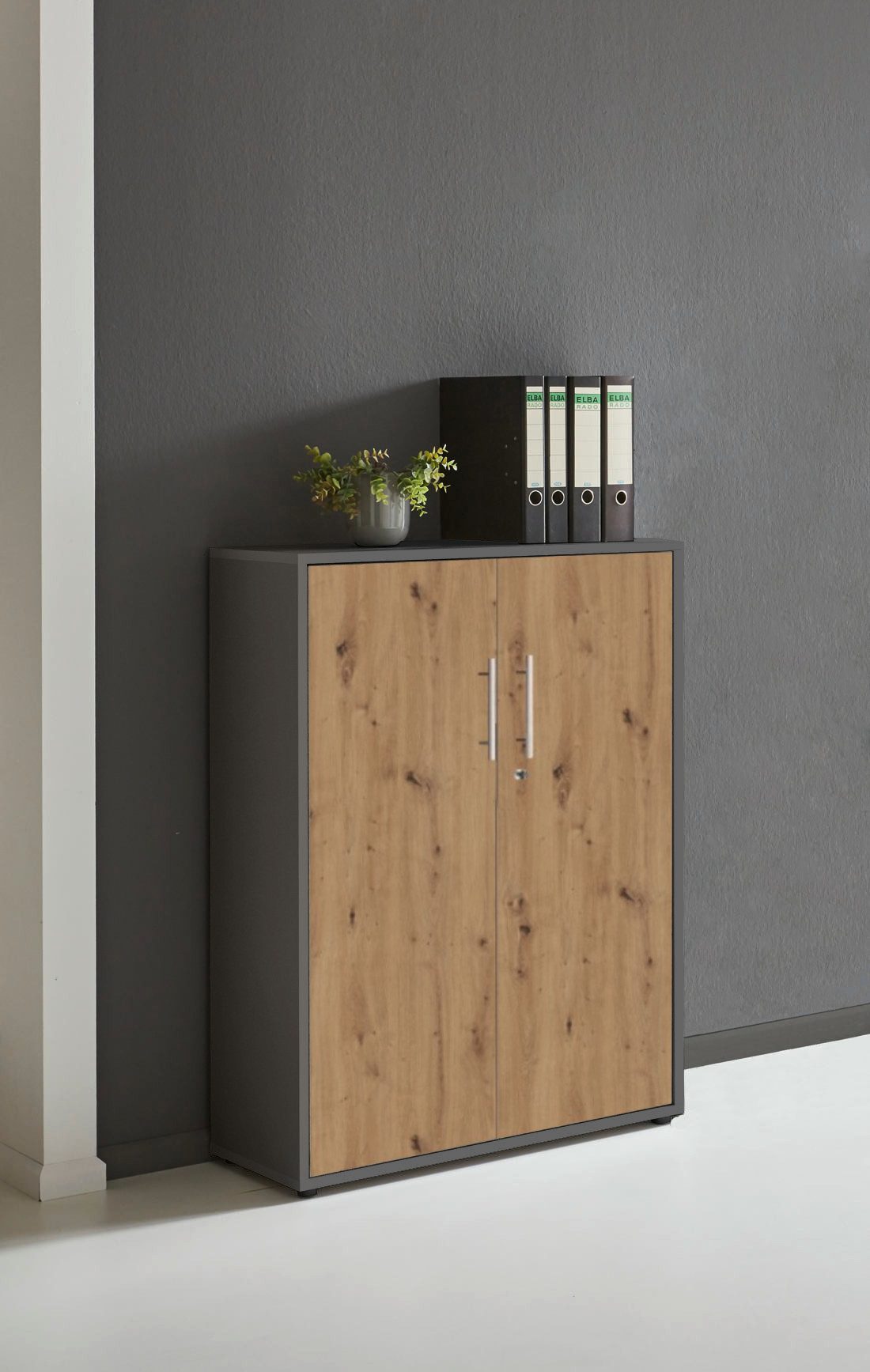 BMG Möbel Aktenschrank Office Edition (ideal für Aktenordner) 3 OH, abschließbar, Hochglanz lackiert oder matt
