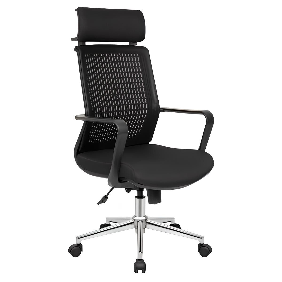 JVmoebel Bürostuhl Verstellbarer Drehstuhl aus Metall und Textil in Schwarz (1 St), Made in Europa