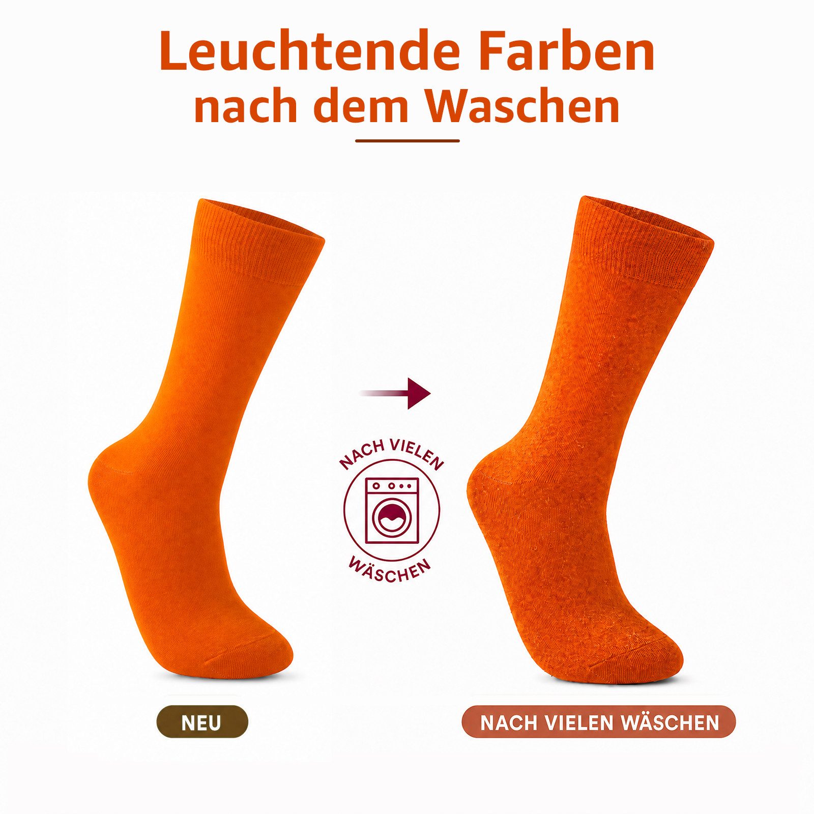 Vkele Businesssocken Bunte Socken (6-Paar) Geschenkpack einfarbige socken herrensocken, Crew Socken – Bild 5 von 5