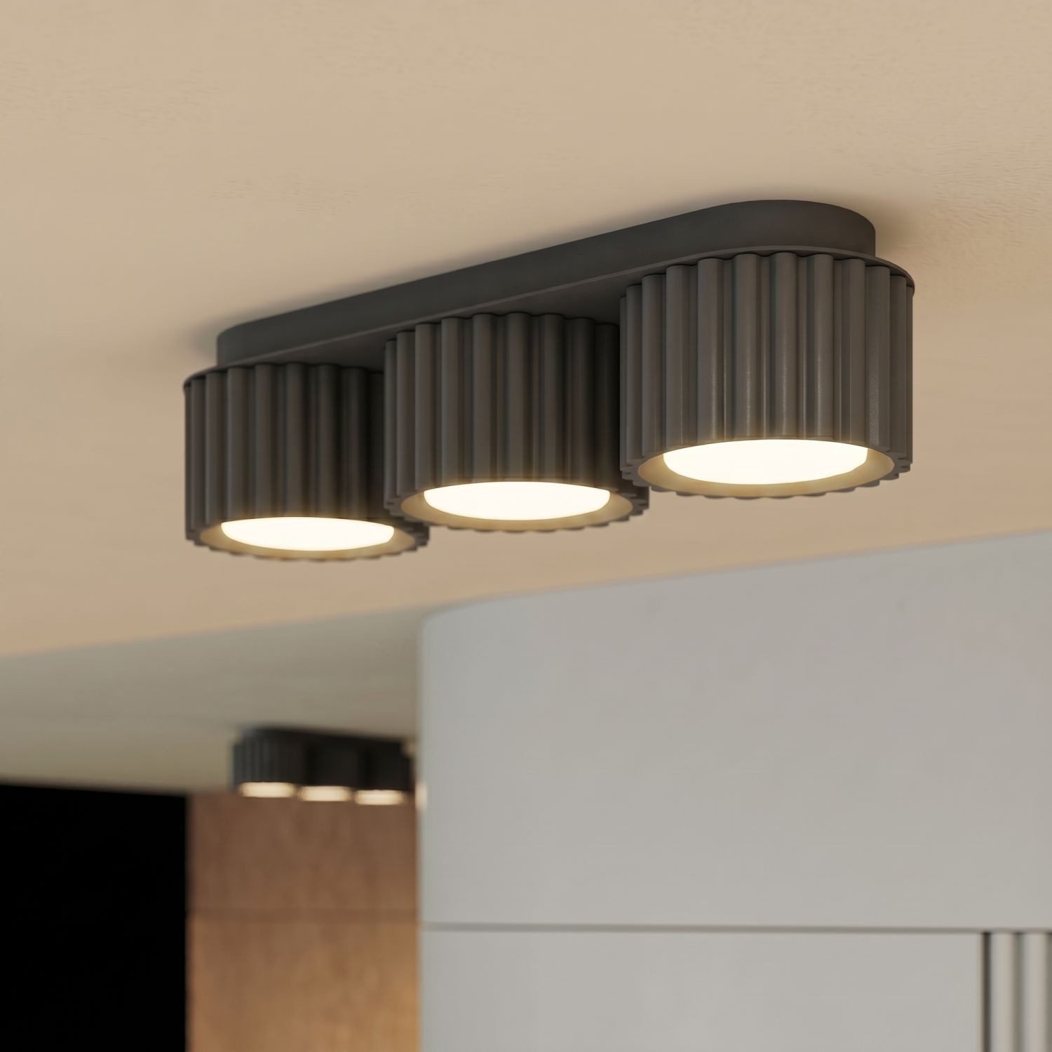 Licht-Erlebnisse Deckenleuchte CAVON, ohne Leuchtmittel, GX53 3-flammig länglich Modern