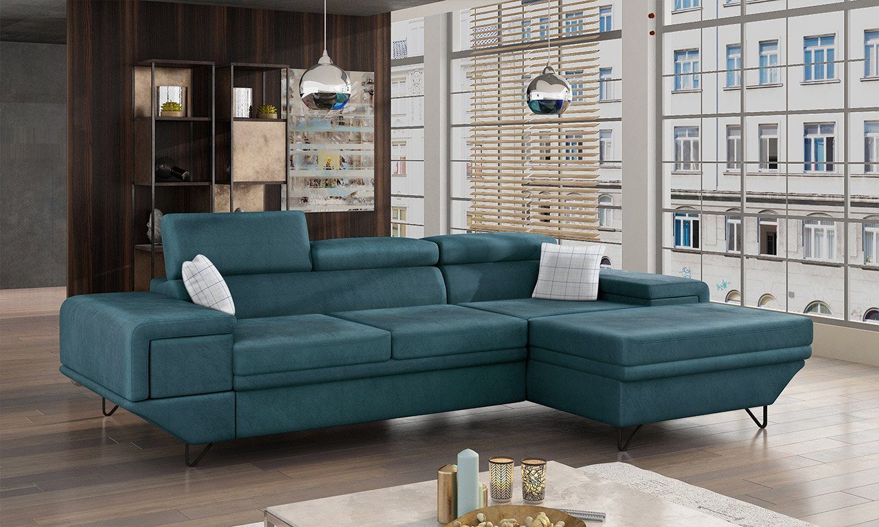 Wohnlandschaft Sofa Wohnzimmer, mit Schlaffunktion Benito, MIRJAN24 Bettkasten, und L-Form für Ecksofa