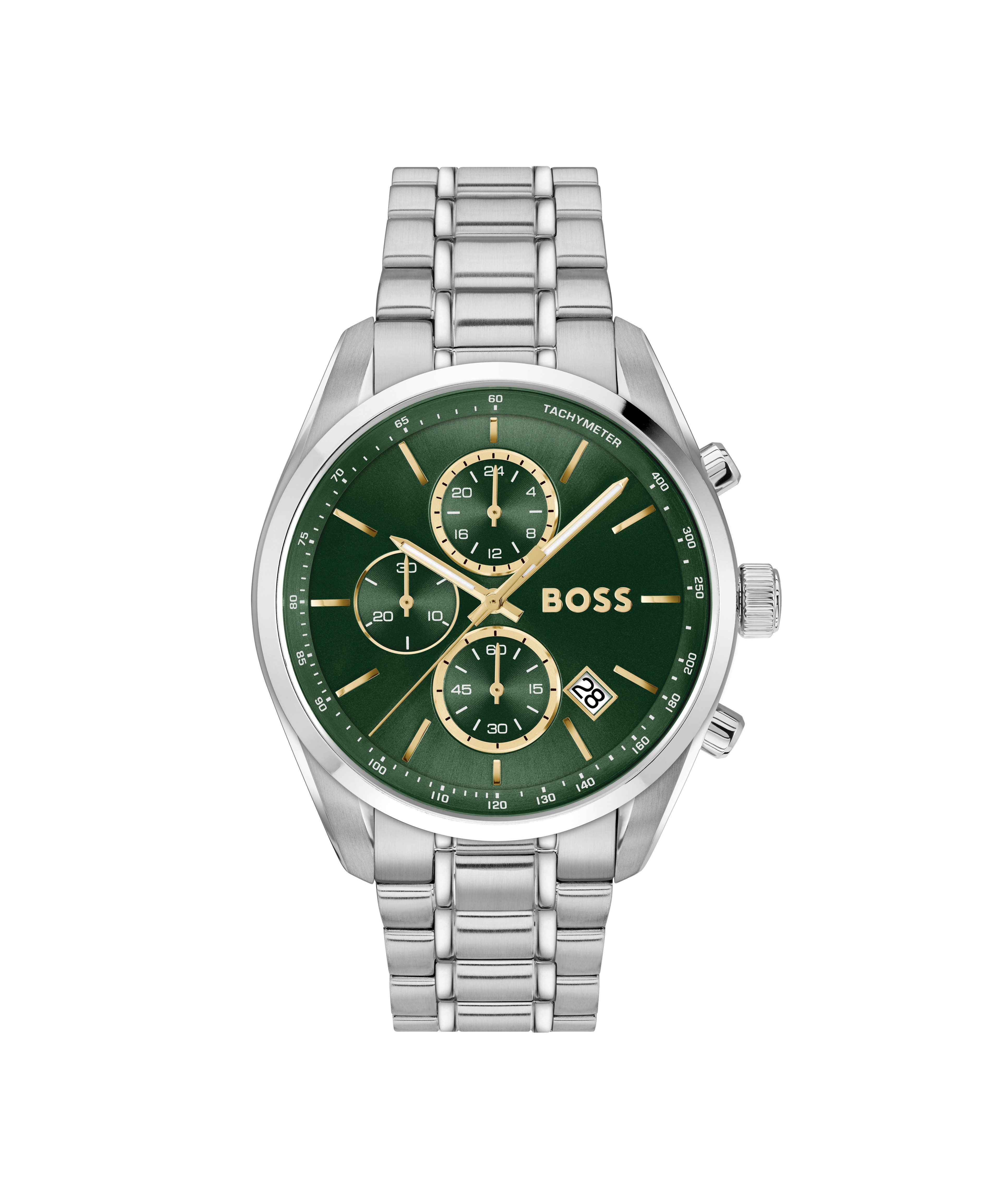 BOSS Quarzuhr GRAND PRIX 44 1514266, Armbanduhr, Herrenuhr, Edelstahlarmban günstig online kaufen