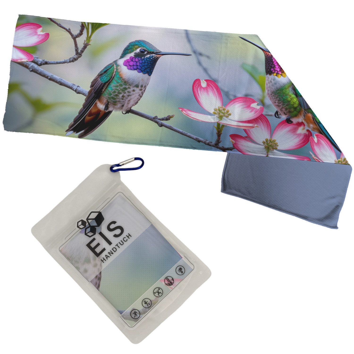 Sporthandtuch Kolibri Hartriegelbaum Eishandtuch für Naturfans