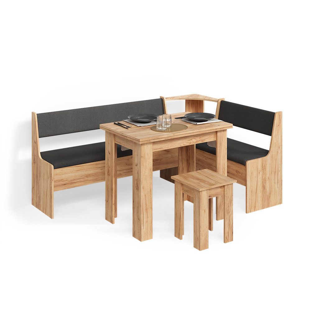Livinity® Esstisch Tiberio, Goldkraft Eiche, 180 x 120 cm mit Tisch (2-St)