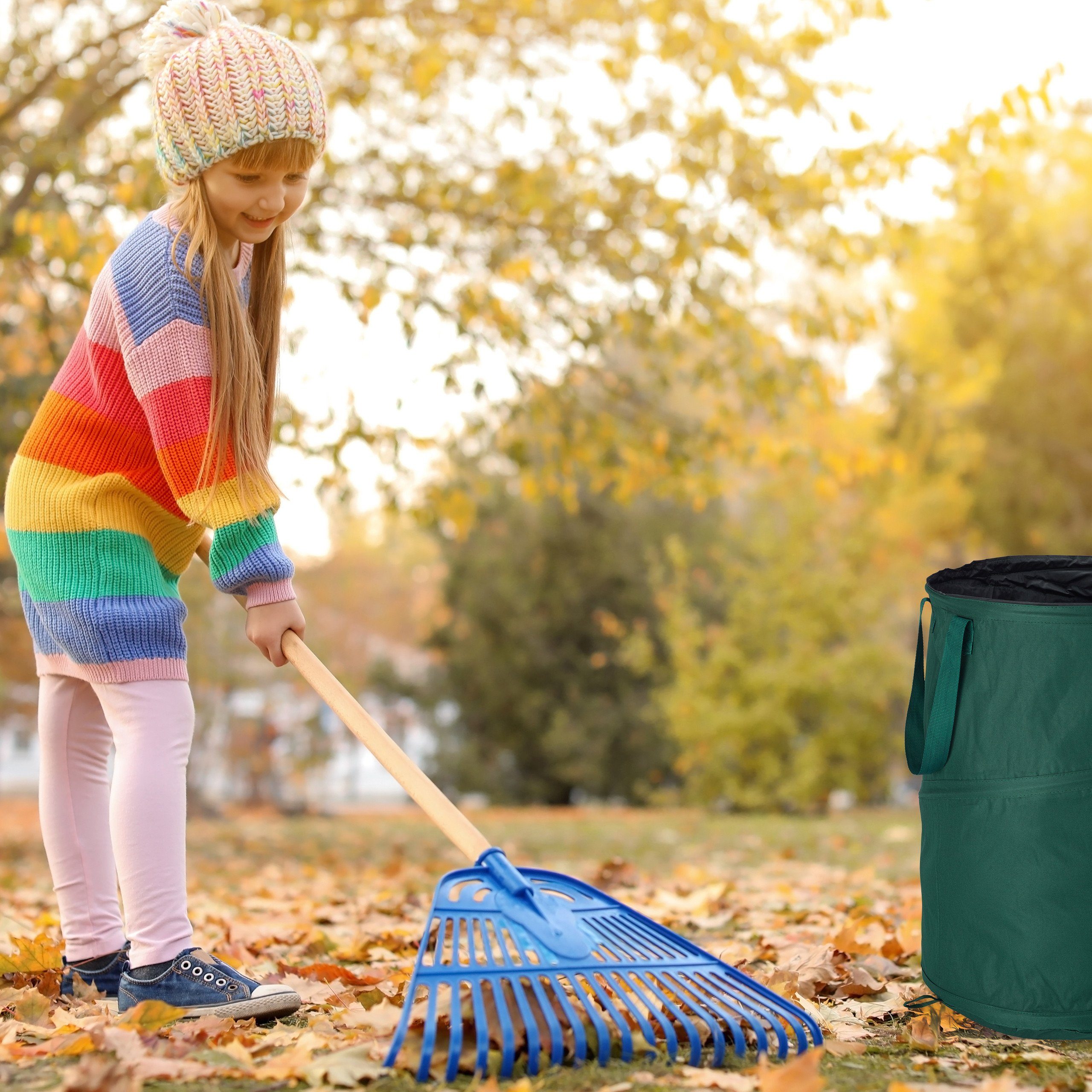 relaxdays Gartengerätehalter 3er-Set Laubsack Selbstaufstellend 160 L günstig online kaufen