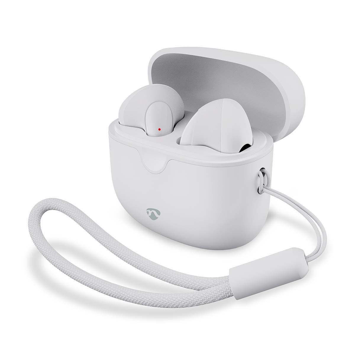 Nedis HPBT2400WT In-Ear-Kopfhörer (Bluetooth 5.3, Touch-Bedienung, kabelloses Laden für flexibles Hören, Bluetooth®, Bluetooth 5.3, Touch-Bedienung, kabelloses Laden für flexibles Hören)