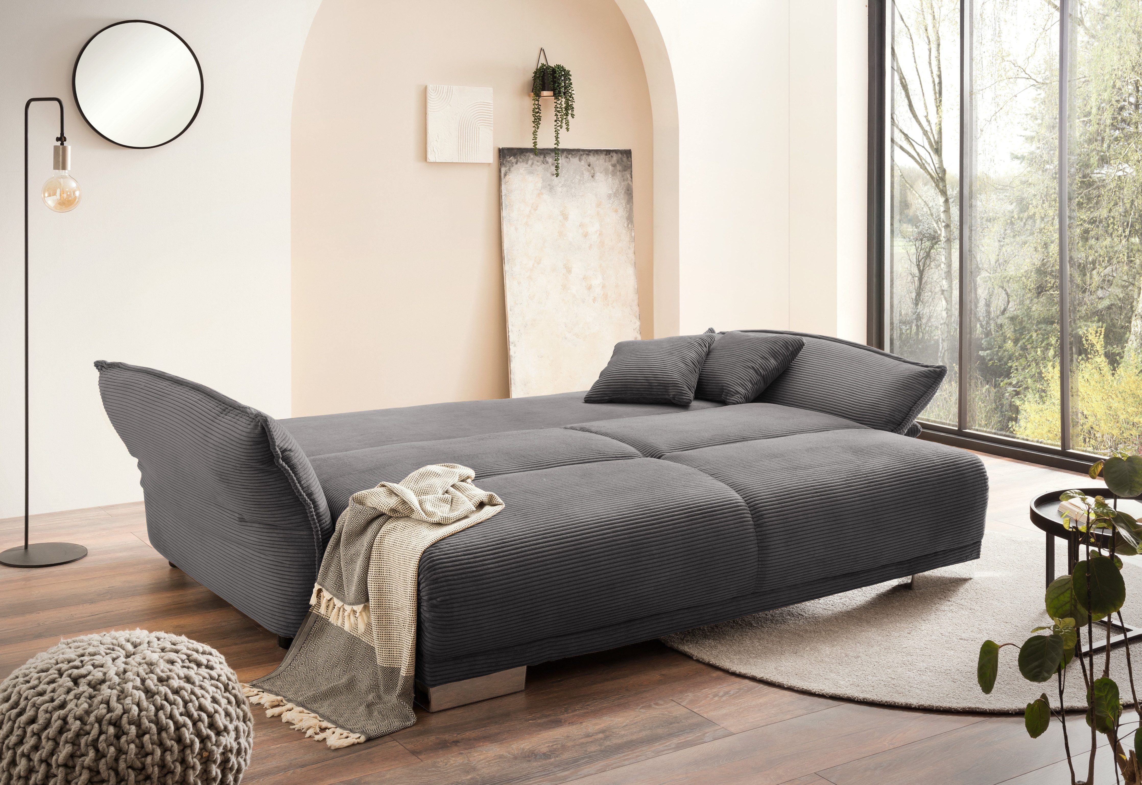 luma-home Big-Sofa 17214, mit Bettfunktion B242/T131/H90 cm, Liegefläche 16 günstig online kaufen