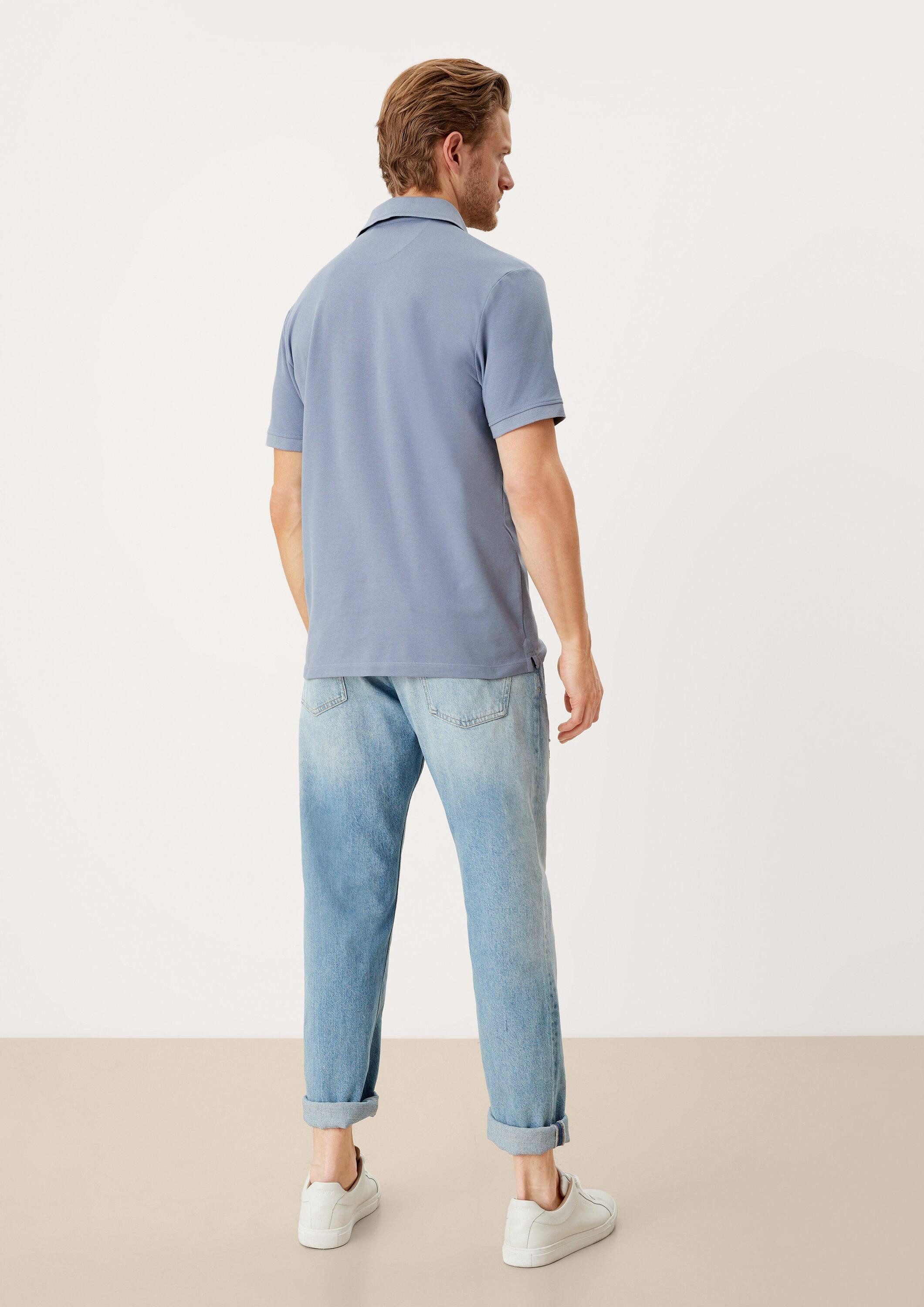 s.Oliver Kurzarmshirt Polo-Shirt Poloshirt aus Baumwollstretch