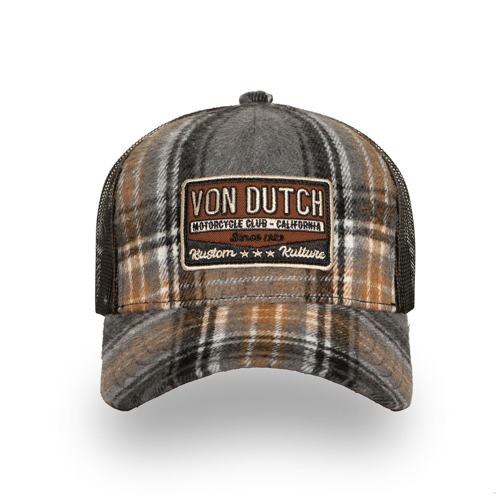 Von Dutch Trucker Cap Von Dutch Originals Trucker Cap - Check Pattern - Flannel Mesh (Basecap, Meshcap, Trucker Kappe)