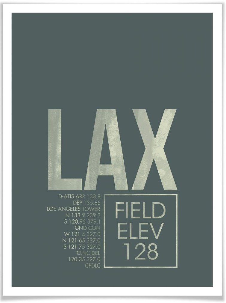 Wall-Art Poster Wandbild LAX Flughafen Los Angeles, Flughafen (1 St), Poster, Wandbild, Bild, Wandposter | Poster
