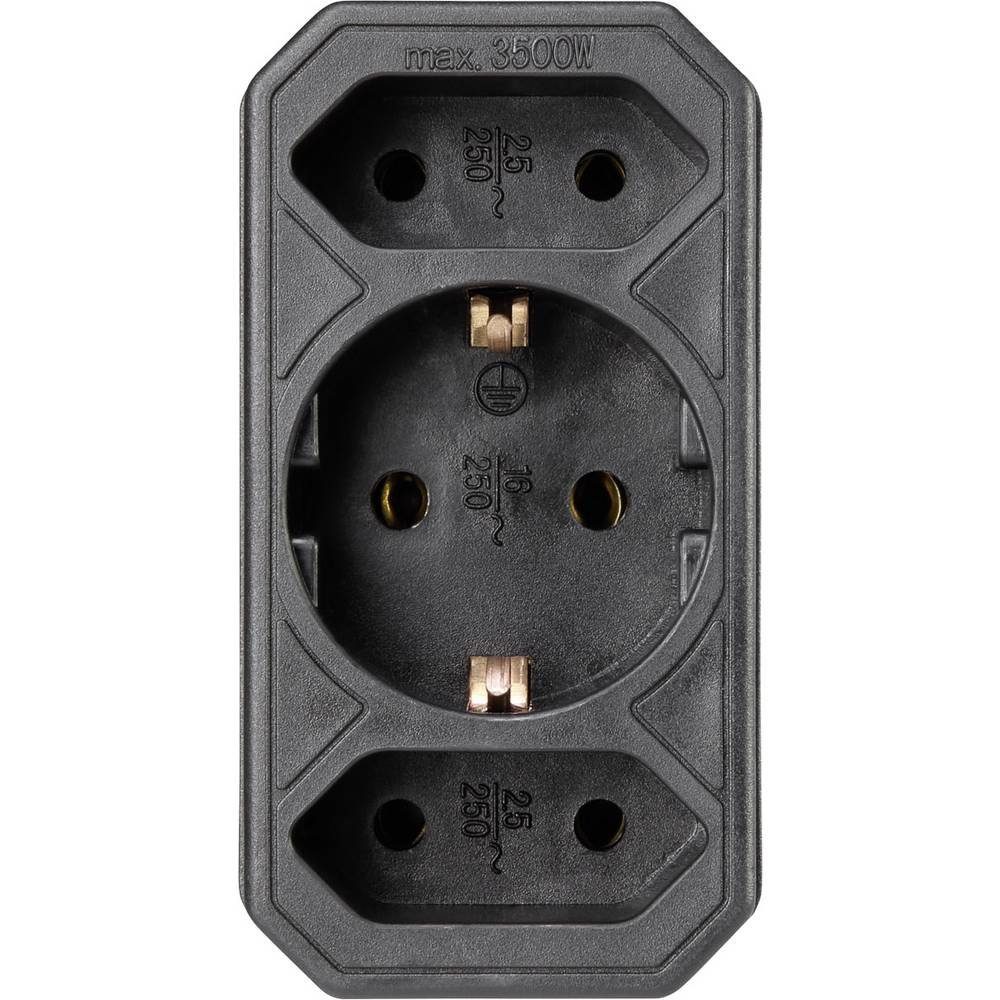 as - Schwabe Euromultistecker 2+1, zum Anschluss von 2 Euro