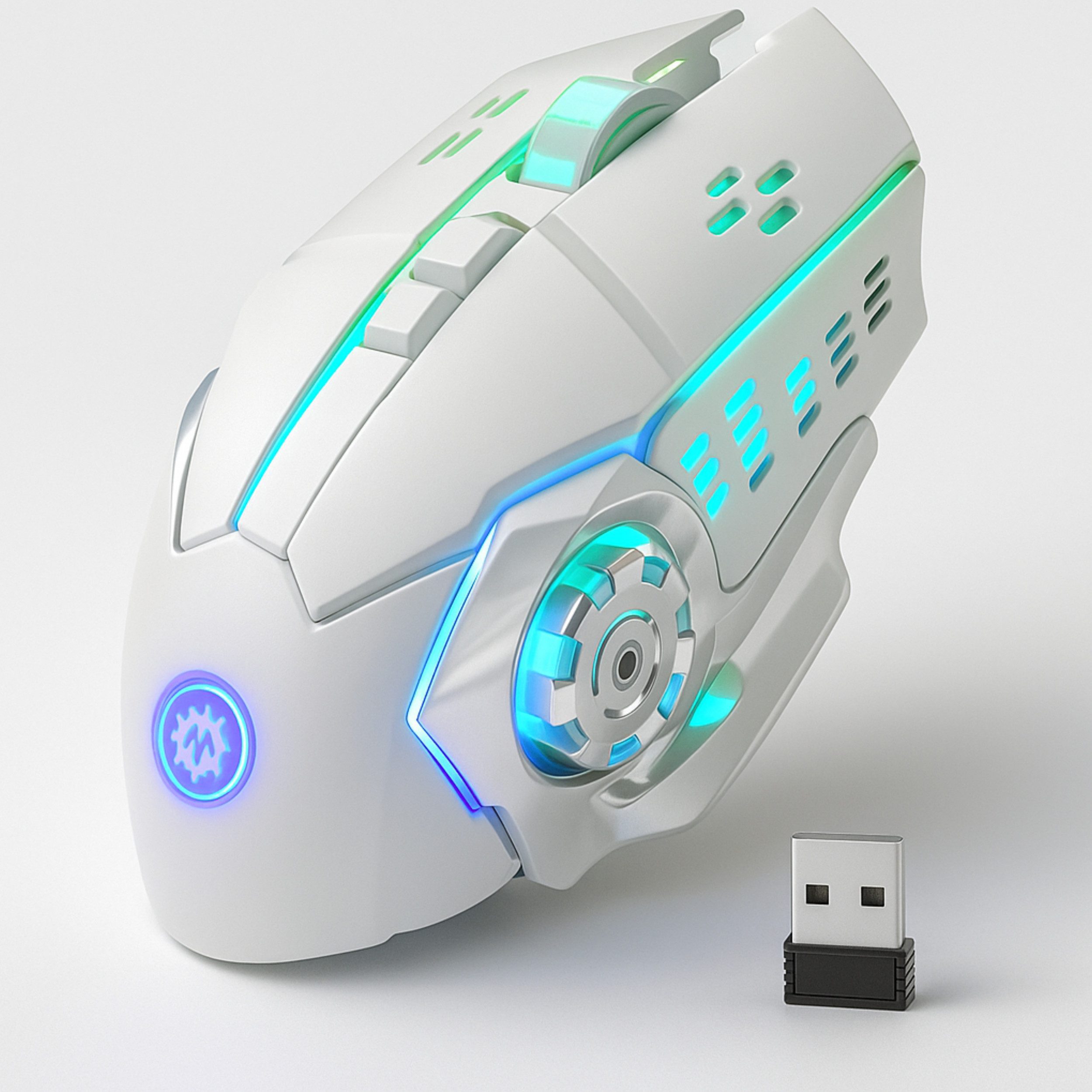 StellarLuma Gaming Maus Kabellos RGB Wireless USB Gaming-Maus Gaming-Maus (Bluetooth, Funk, Kabellose Dual Mode Gaming Maus mit 6 Tasten und RGB-Beleuchtung)