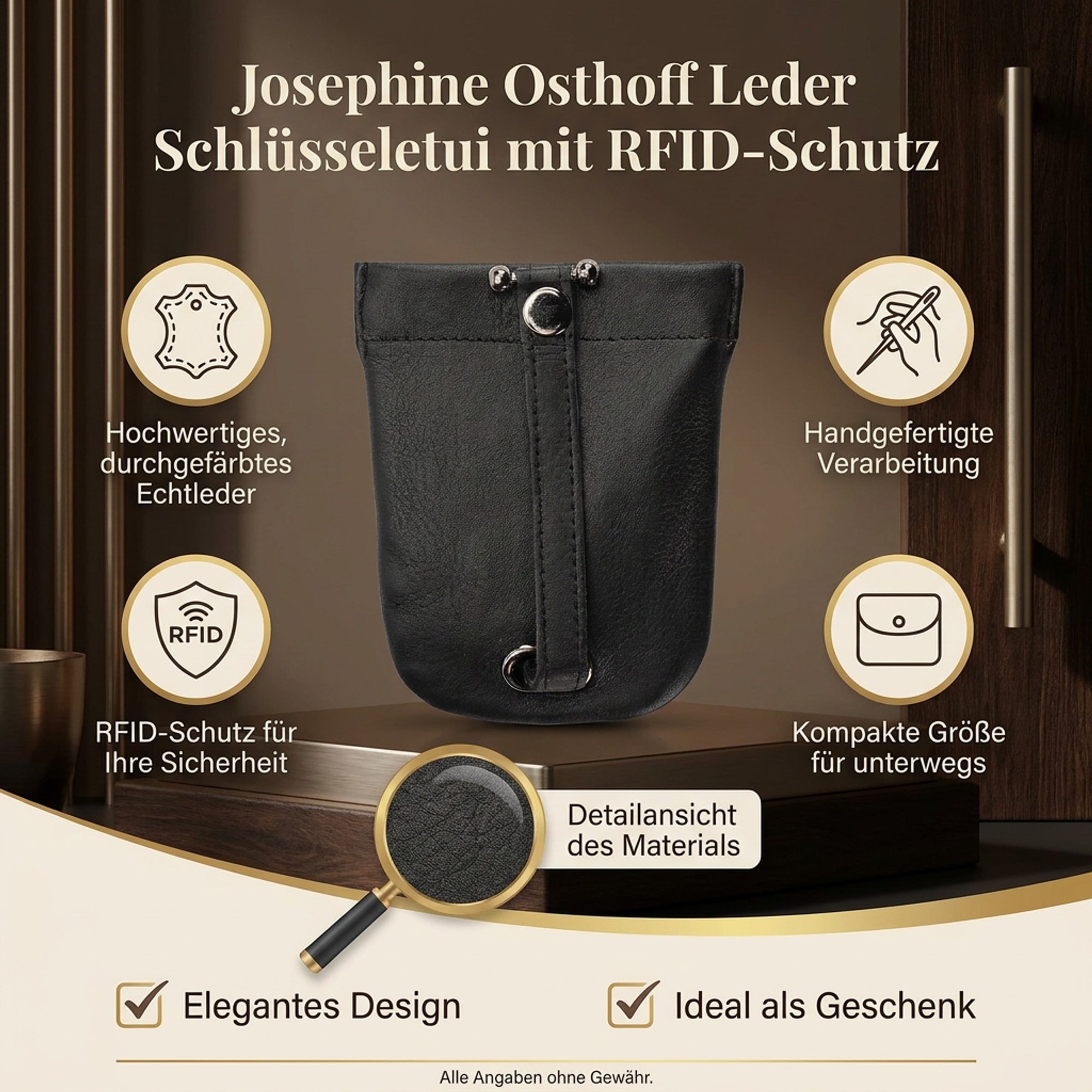 Josephine Osthoff Schlüsseltasche Schlüsselglocke Groß schwarz