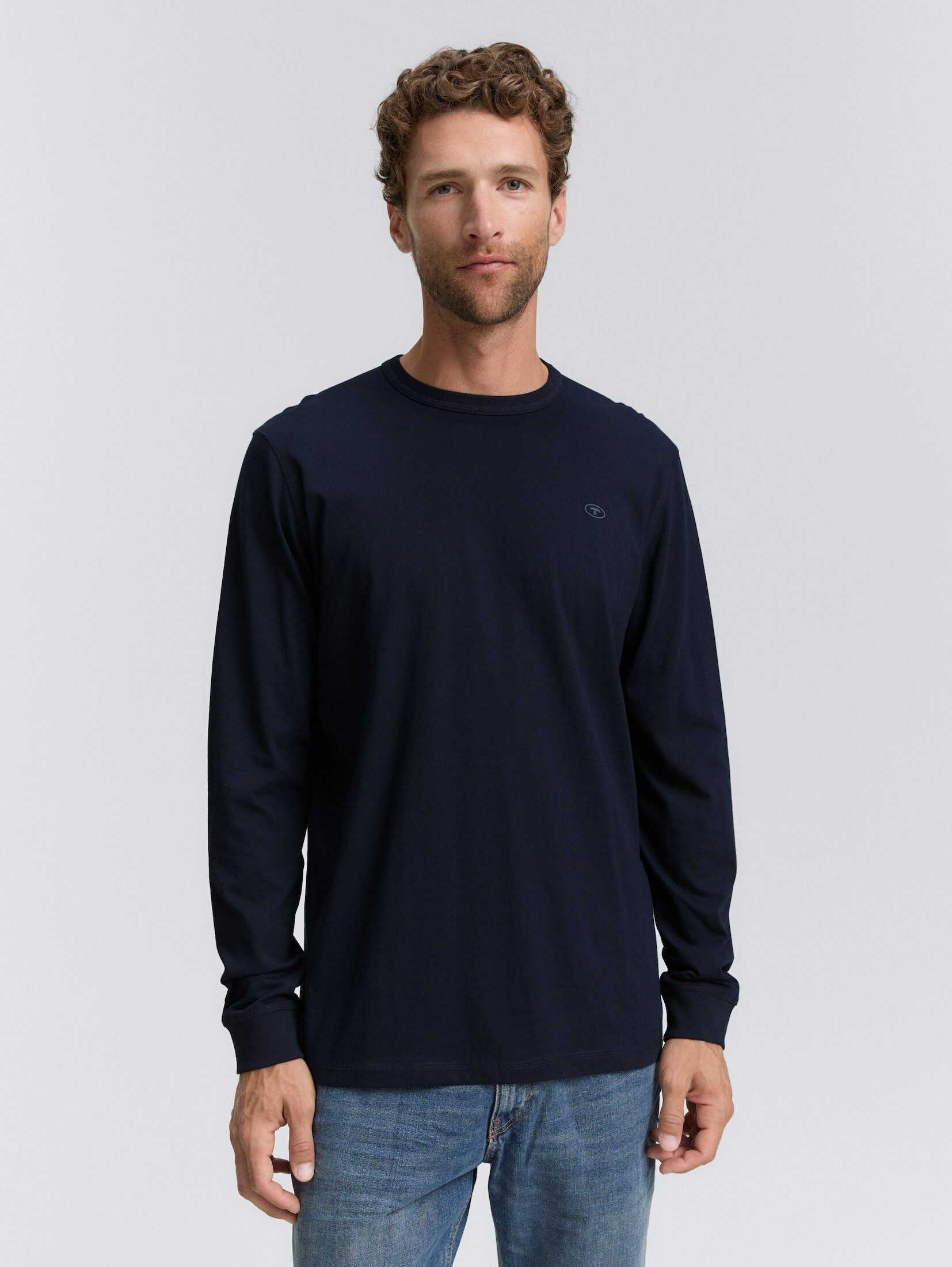 Tom Tailor Herren Langarmshirt BASIC LONGSLEEVE - Regular Fit günstig online kaufen