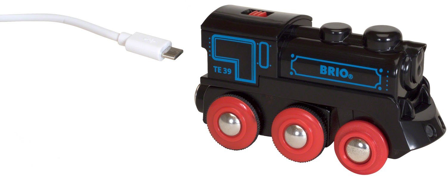 BRIO® Spielzeug-Eisenbahn BRIO® WORLD, Schwarze Akkulok mit Mini USB günstig online kaufen