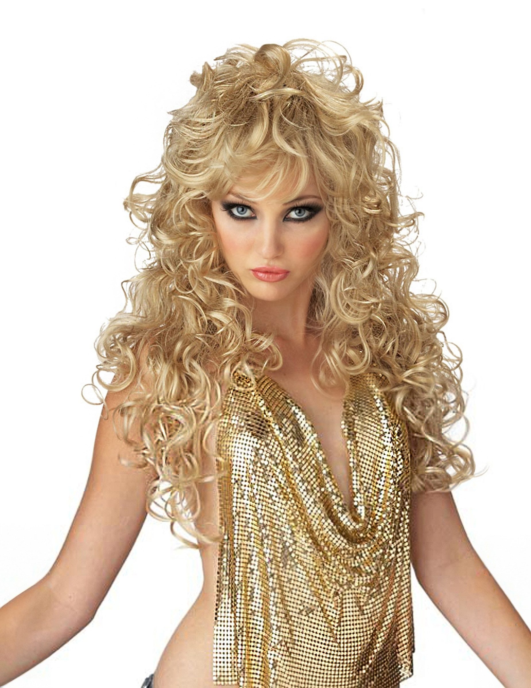 Kostüm Lockige Perücke blond