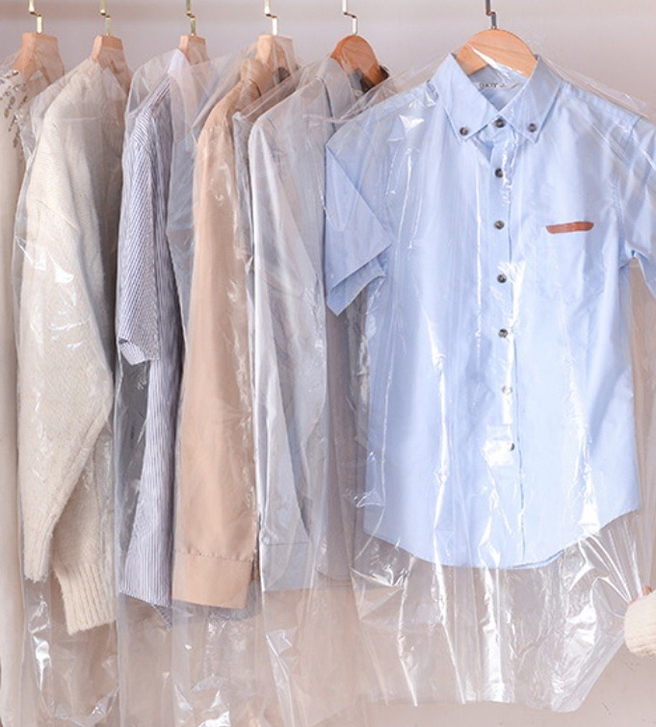 BAYLI Kleiderschutzhülle 20er Pack Kleiderschutzhülle Transparent, Mantelschutz durchsichtig