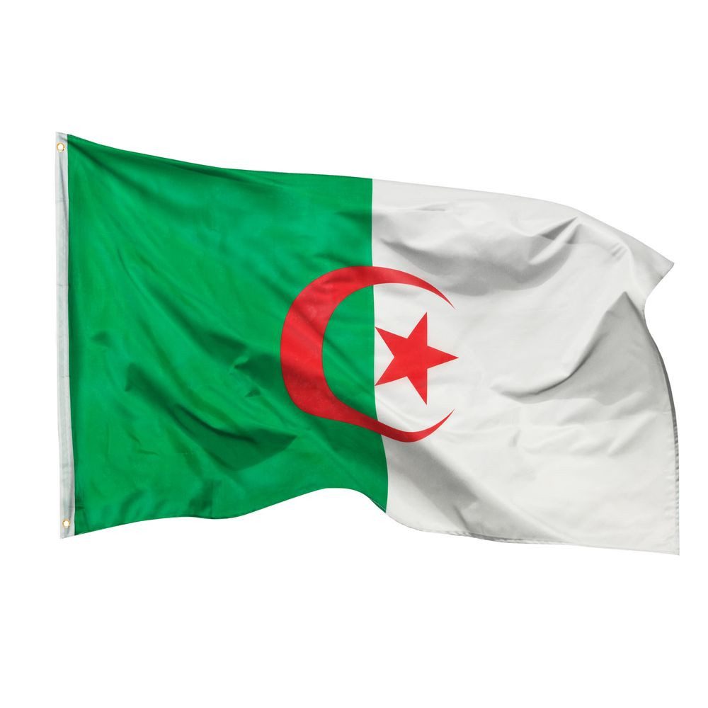 PHENO FLAGS Flagge Algerien Flagge 90 x 150 cm Algerische Fahne Algeria (Hissflagge für Fahnenmast), Inkl. 2 Messing Ösen