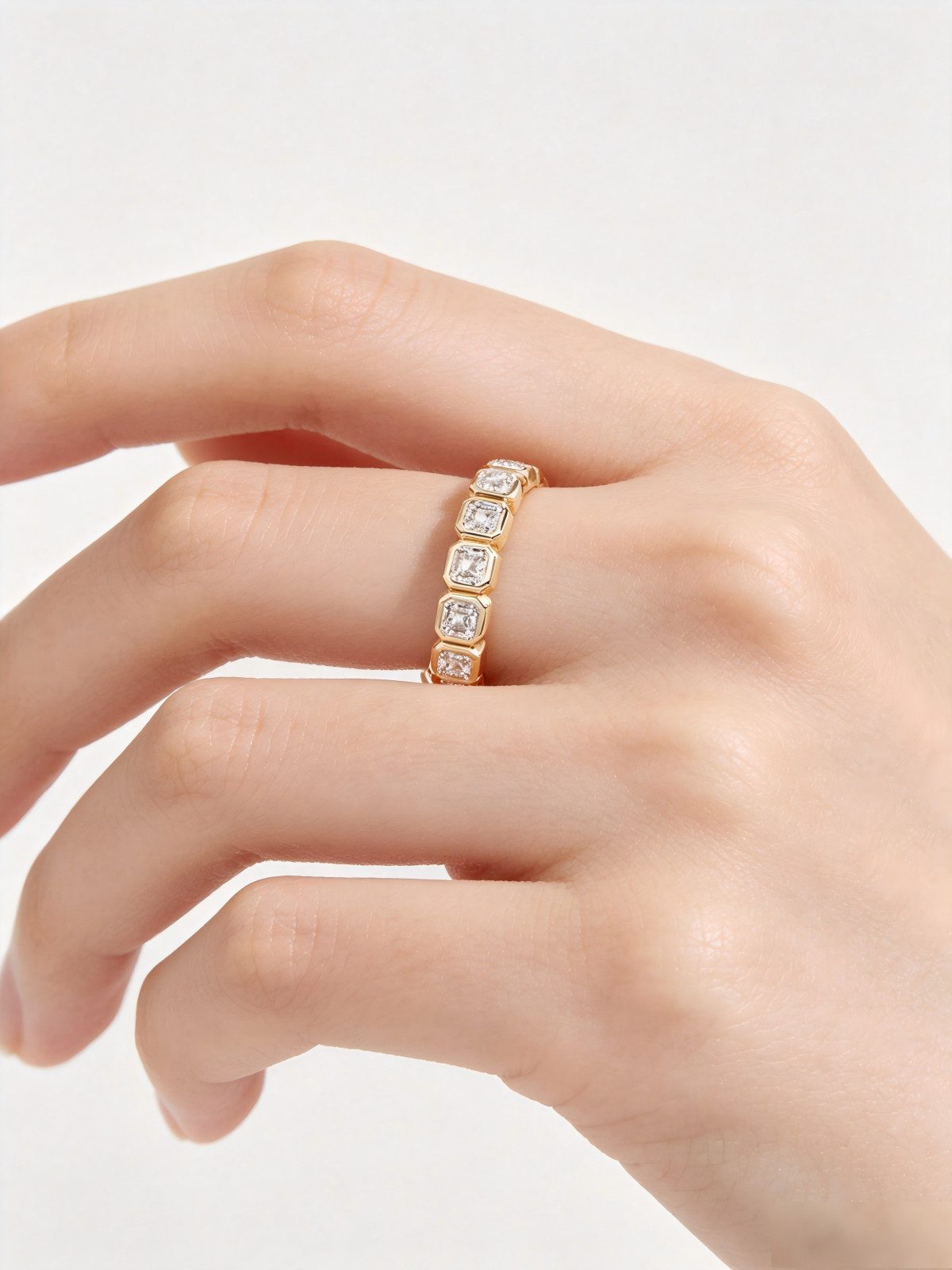 Jumpeak Diamantring Diamantring für Damen, Ring aus 585er Gold für Damen, Zehenring, Ring für den Ringfinger, Paarringe, Geschenk für Damen, Eheringe