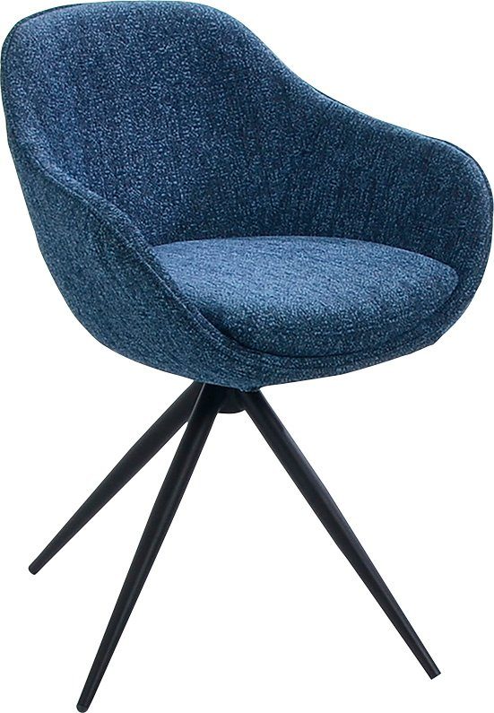 K+W Komfort & Wohnen Drehstuhl ZOOM, 4-Fuß Drehstuhl mit Gestell aus Metall schwarz Struktur