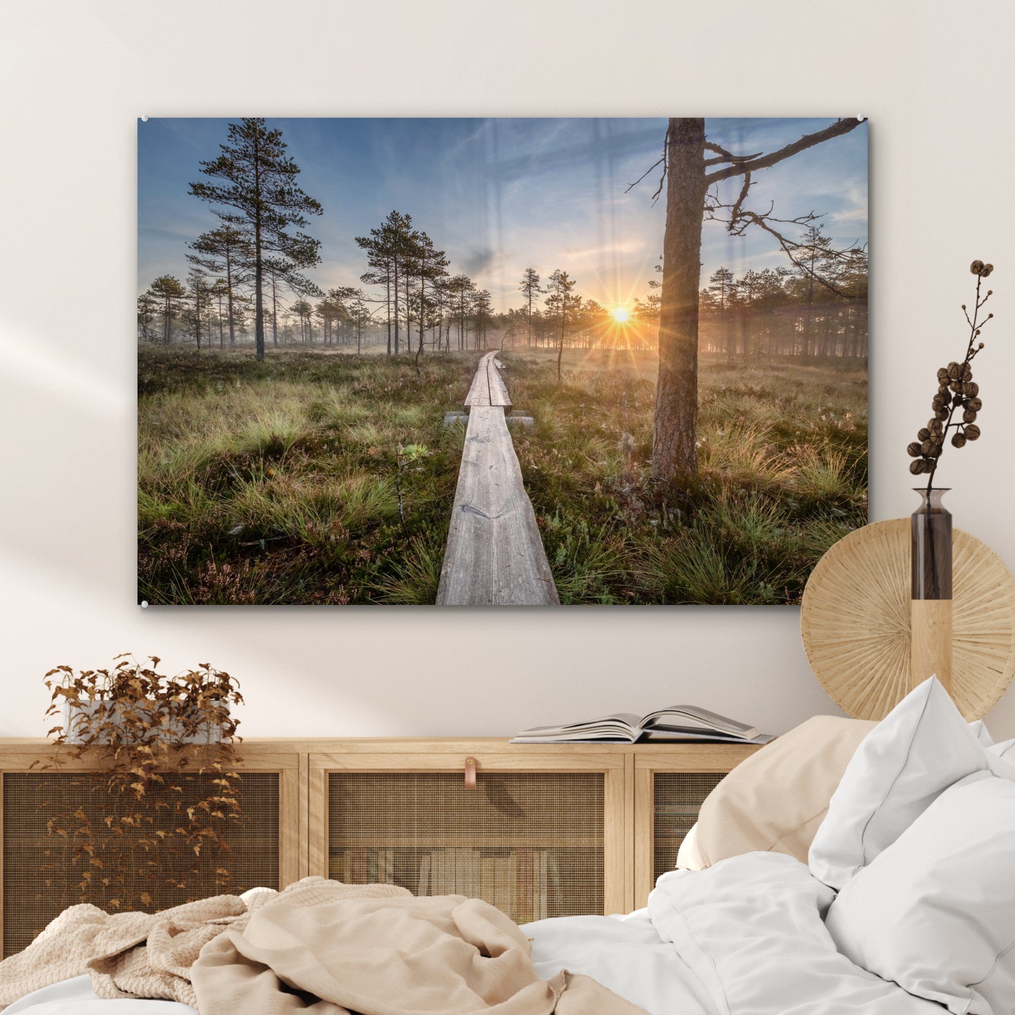 MuchoWow & Schlafzimmer Sumpf St), Baum, (1 Wohnzimmer Wald Acrylglasbilder Acrylglasbild - -