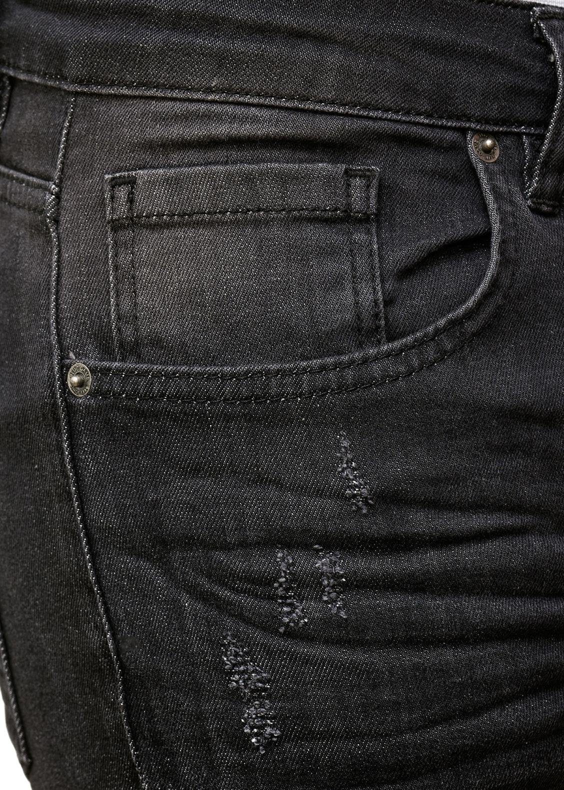 606 Freizeit (Jeanshose OneRedox Bootcut, 1-tlg) 600JS Used Business Designerjeans Casual Straight-Jeans Black Light