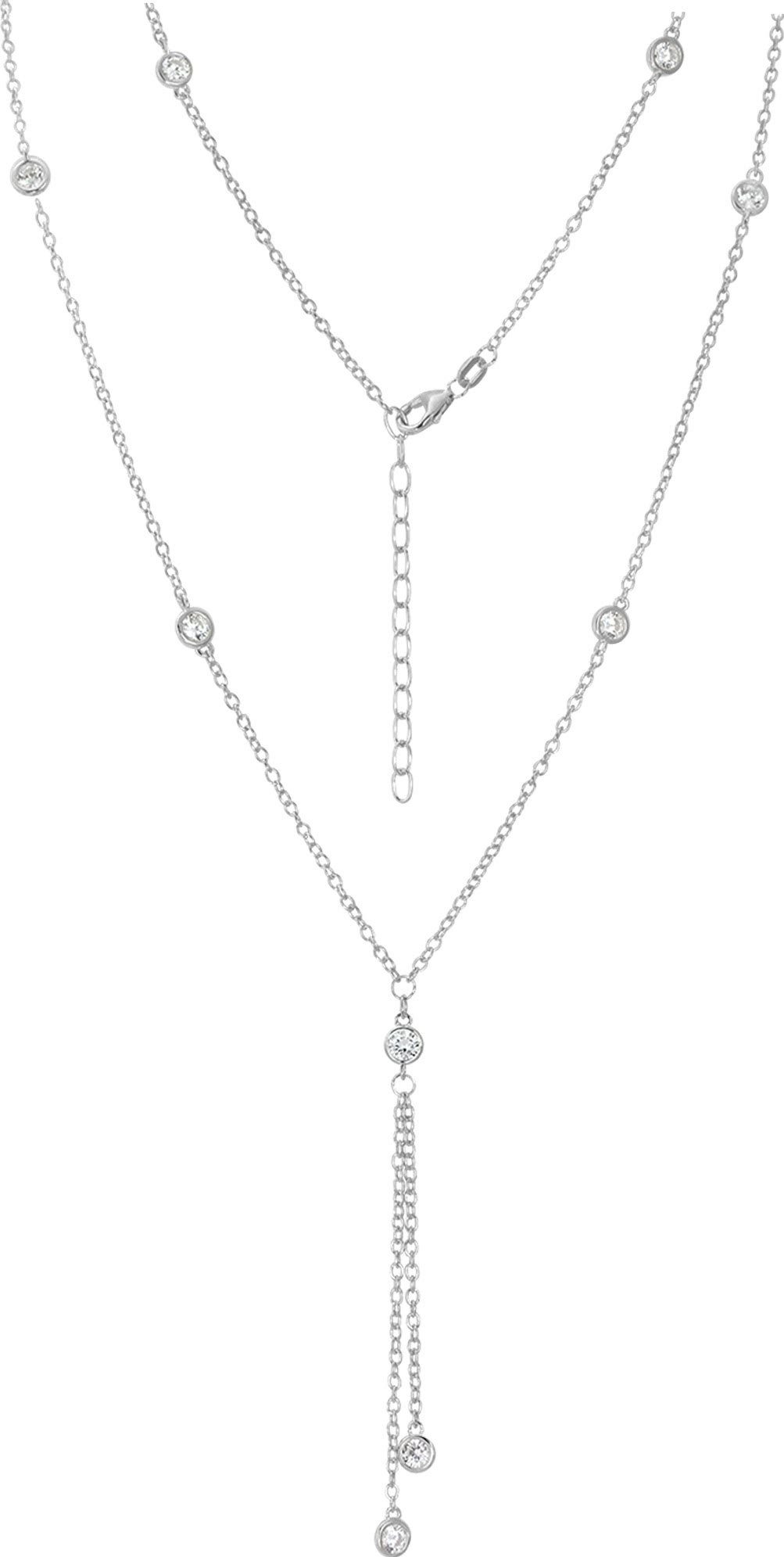 SilberDream Collier SilberDream Collier weiß silber Damen, Colliers ca. 45cm bis 49,5cm, 925 Sterling Silber, Farbe: weiß, silber