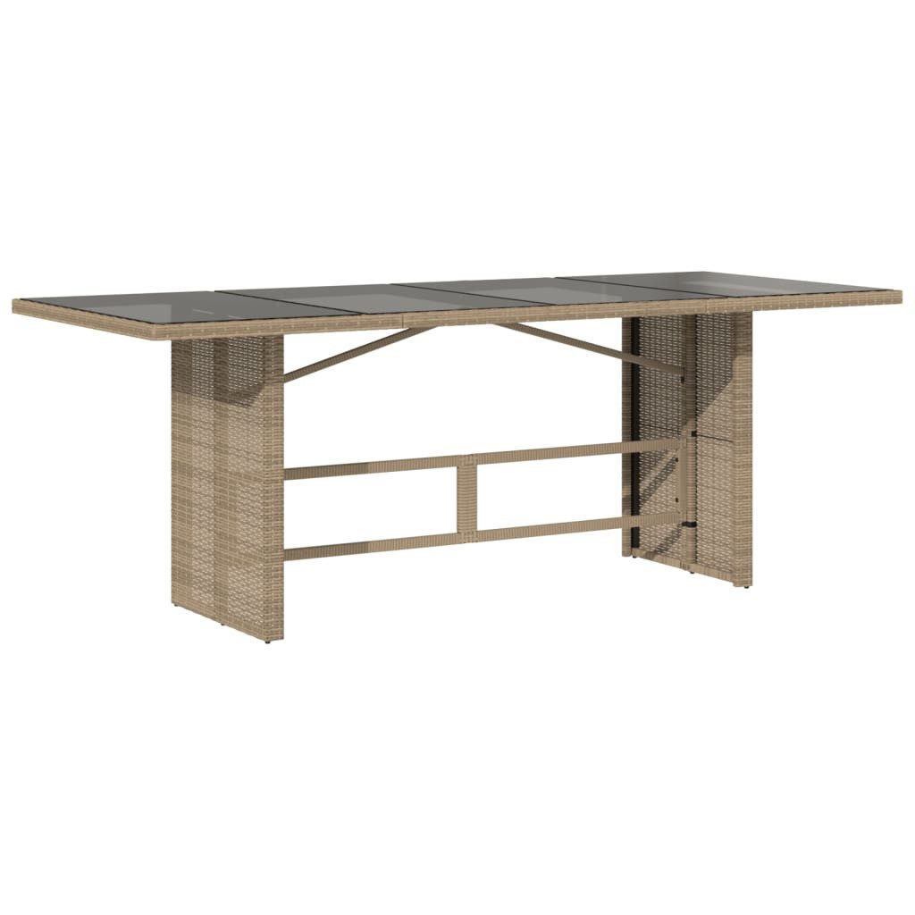 vidaXL Gartentisch Gartentisch mit Glasplatte Beige günstig online kaufen