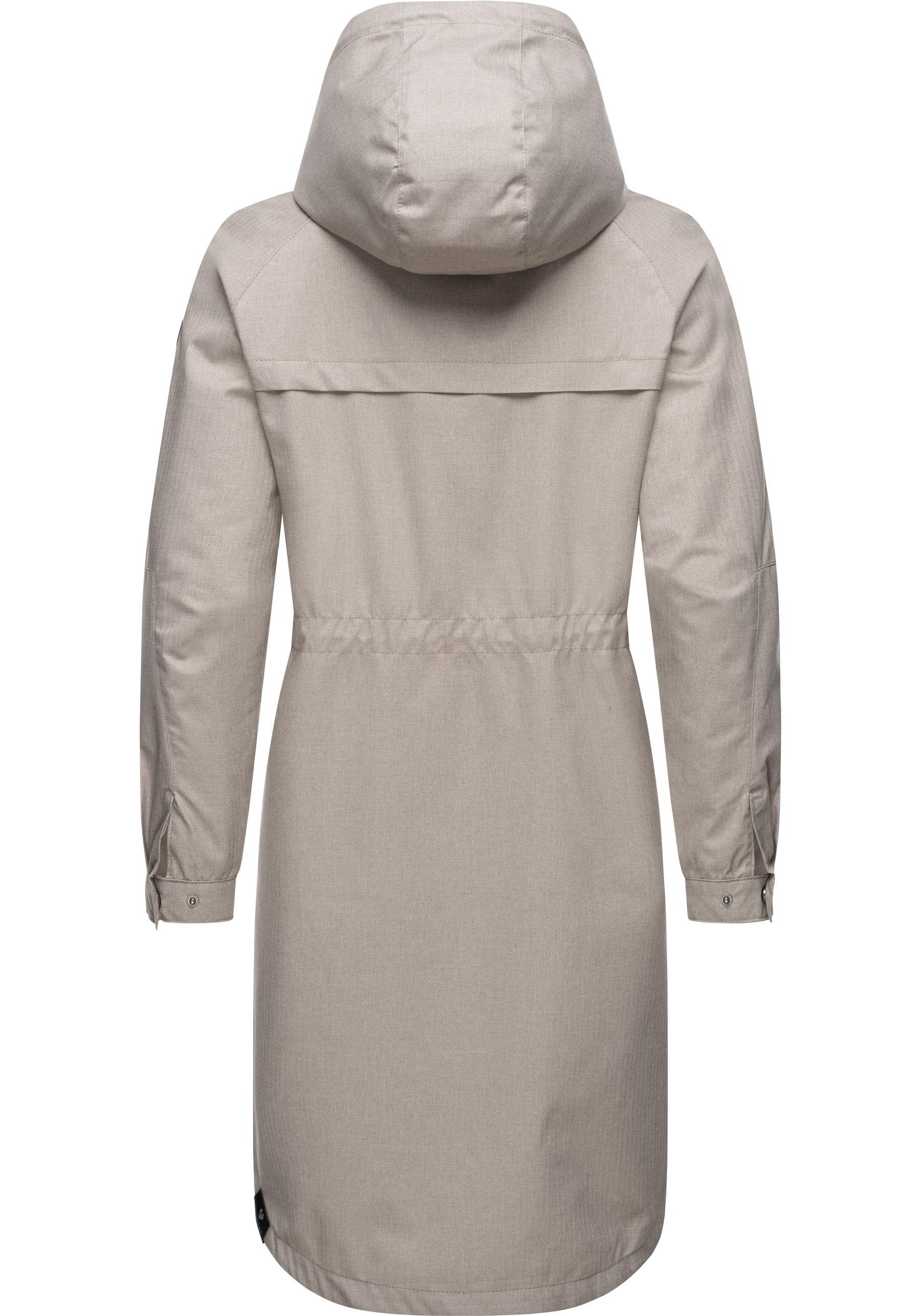 Ragwear Outdoorjacke Belinka Wasserdichte lange und sehr leichte Übergangsjacke
