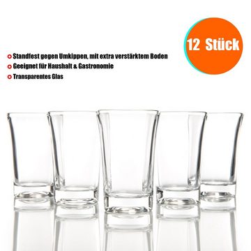 BigDean Schnapsglas 12 Stück Schnapsgläser 4cl aus Glas, Glas
